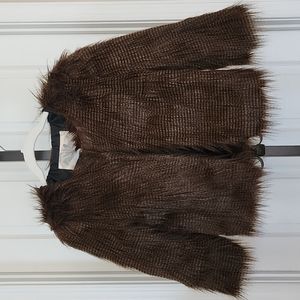 KimChi Blue Faux Feather Crop Jacket XS